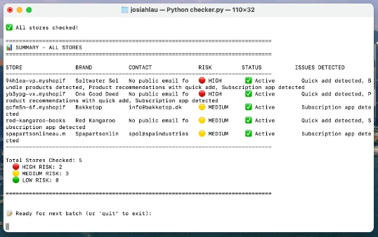 Shopify Compatibility Auditor screenshot
